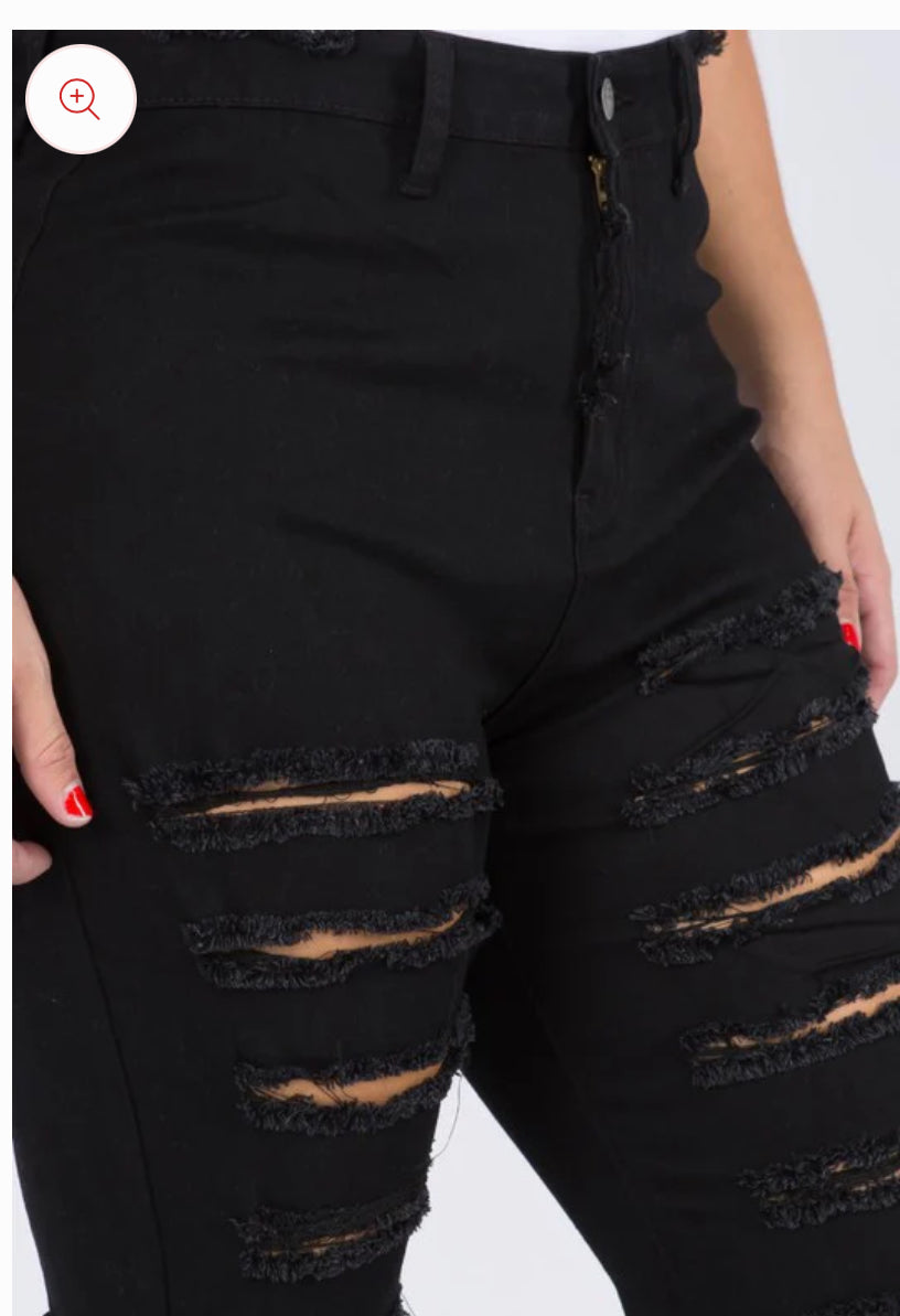 Midnight Snack Distressed Flare Jeans