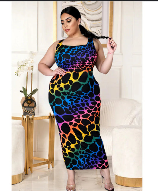 Cheetah Print Midi Skirt Set